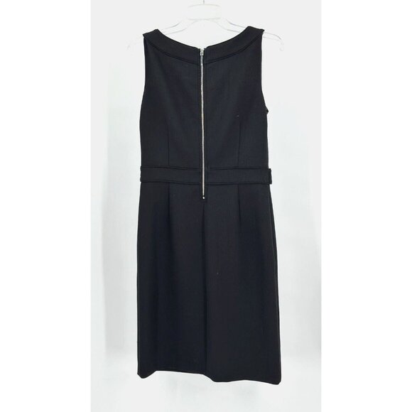 TORI BURCH dress shift sheath sleeveless knee length wool blend black 6 - Picture 4 of 8